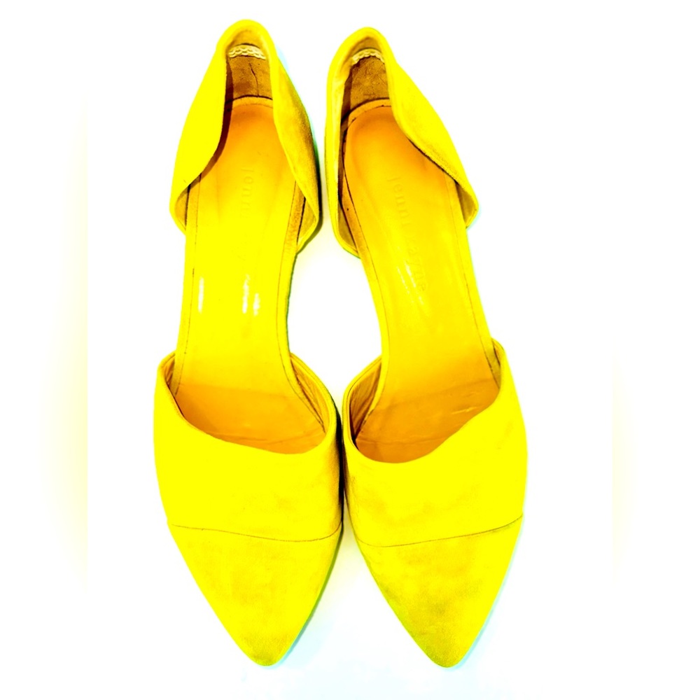 Jenni Kayne Women's Yellow Suede D'Orsay Pointed Slip-On Flats Size 39.5/9.5